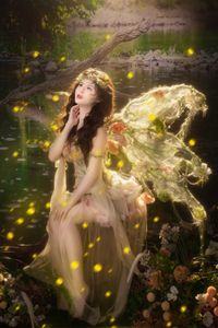 Discover Ethereal Beauty: Fairy Cosplay Amidst Sparkling Forest Lights-5