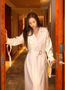 Ya Xuan ELVA: Elegant Allure in White Trench Coat - Unveiling XiuRen's Mysterious Charm-0