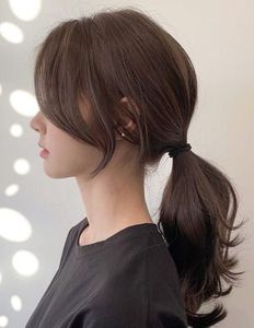 Elegant Pretty Girl with Beautiful Natural Curtain Bangs Hairstyle - Korean Style Hair Trend-17
