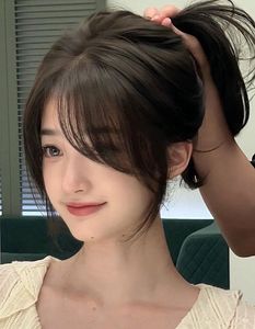 Elegant Pretty Girl with Beautiful Natural Curtain Bangs Hairstyle - Korean Style Hair Trend-14