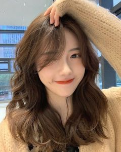 Elegant Pretty Girl with Beautiful Natural Curtain Bangs Hairstyle - Korean Style Hair Trend-4