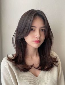 Elegant Pretty Girl with Beautiful Natural Curtain Bangs Hairstyle - Korean Style Hair Trend-8