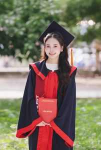 Beautiful Female Graduate Embraces Success at Graduation Ceremony-9