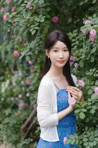 Elegant Portrait Photography: Zhi Zhi Wen in YiTuYu Art Language Vol.9158 – Romantic Aesthetic with Wild Roses and Vintage Charm-3
