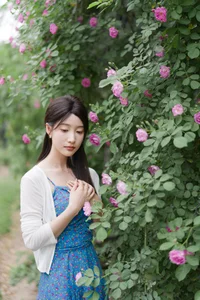 Elegant Portrait Photography: Zhi Zhi Wen in YiTuYu Art Language Vol.9158 – Romantic Aesthetic with Wild Roses and Vintage Charm-27
