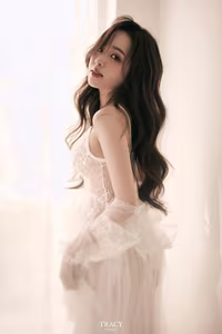 VGU No.130: Discover the Pure Allure of a Young Woman in White Lace Lingerie-2