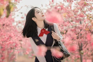 Elegant Asian Portrait Photography: Jian Xiao Cheng Vol.9389 – Serene Moments Under the Red Cherry Blossom Trees-27