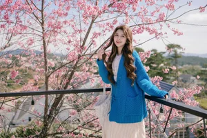 Dreamy muse amidst the blooming cherry blossoms in Da Lat-2