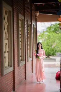 Elegant Vietnamese Beauty Amidst Ancient Architecture-5