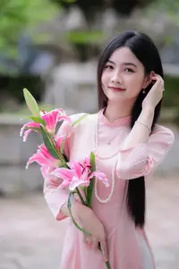 Elegant Vietnamese Beauty Amidst Ancient Architecture-7