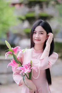 Elegant Vietnamese Beauty Amidst Ancient Architecture-1