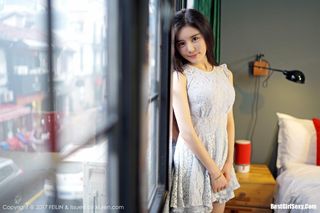 FeiLin Vol.072 Gary Wei Ai: Beautiful Asian Girl Gary Wei Ai in Elegant White Dress Photo-0