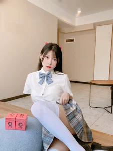 Stunning JK Uniform Plaid Skirt Aesthetic with Xiang Cao Miao Lu Lu - Elephant JK Series-13