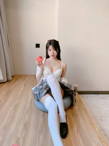 Stunning JK Uniform Plaid Skirt Aesthetic with Xiang Cao Miao Lu Lu - Elephant JK Series-17