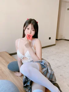 Stunning JK Uniform Plaid Skirt Aesthetic with Xiang Cao Miao Lu Lu - Elephant JK Series-6