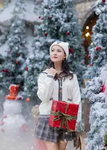Charming Winter Girl Amidst Beautiful Christmas Snowfall-5