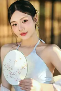 East Asian Grace: Girl in Modernized Attire and Exquisite Hair Ornament-6