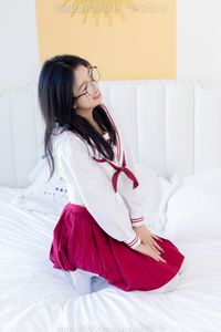 BoBoSocks No.545: Dynamic Chinese Model in JK Uniform & Thick White Stockings, Playful Pose-11