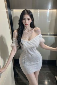 AI Generated Realistic Style Chaebol Heiress Part04: Stunning Figure in Elegant White Dress-6