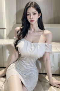 AI Generated Realistic Style Chaebol Heiress Part04: Stunning Figure in Elegant White Dress-7