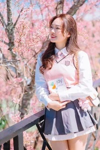 Sweet Spring Moments: Preppy Style Under Cherry Blossoms-7