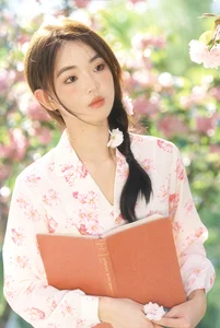 Ethereal Spring Portrait Photography: Yi Ming Amidst Blooming Double Cherry Blossoms - Art Language Vol.9339 Collection-4