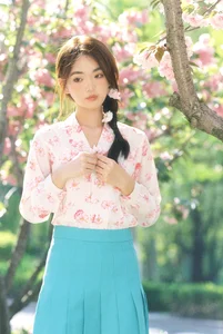 Ethereal Spring Portrait Photography: Yi Ming Amidst Blooming Double Cherry Blossoms - Art Language Vol.9339 Collection-0