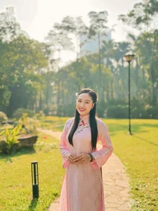 Radiant Grace: The Timeless Beauty of Pink Ao Dai-1