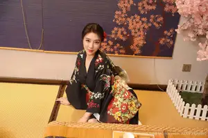 Su Yi Nuo No.10627: Captivating Traditional Grace in a Seductive Black Kimono-53