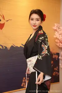Su Yi Nuo No.10627: Captivating Traditional Grace in a Seductive Black Kimono-39