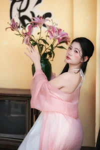 Ethereal Muse in Traditional Silk and Ancient Architecture-5