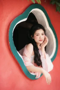 Ethereal Muse in Traditional Silk and Ancient Architecture-1