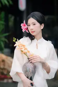 Elegant Vietnamese Beauty with Flowers-0