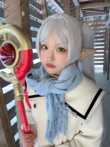Coser Mim: Enchanting Frieren Cosplay (32P) in a Winter Wonderland-7
