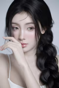 VGU No.89: Captivating Natural Beauty A Pensive Girl with Elegant Braids-0