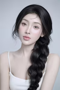 VGU No.89: Captivating Natural Beauty A Pensive Girl with Elegant Braids-7