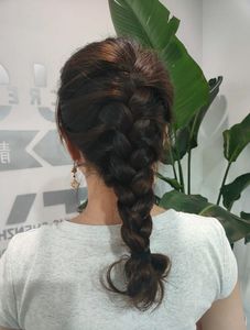 Gentle Beautiful Girl: Alluring Black Braided Ponytail Hairstyle - Elegant Look-29