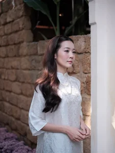 Karen Nguyen radiates timeless elegance in a pure white traditional Ao Dai-0