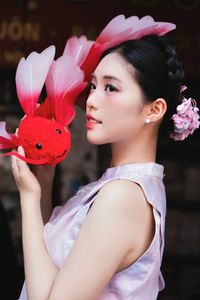 Traditional Vietnamese Mid-Autumn Festival: Girl amidst Vibrant Cultural Colors-0