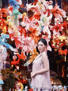 Traditional Vietnamese Mid-Autumn Festival: Girl amidst Vibrant Cultural Colors-5
