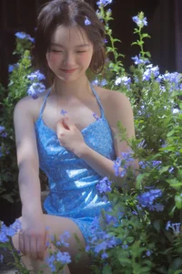 Radiant Summer Portraits: YiTuYu Art Language Vol.9384 Featuring Bu Shi Jiang Zi in Sun-Drenched Blue Snowflake Aesthetic-15