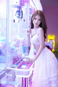 Neon Dreams with Pai Huang Gua Girl No.10791: A Fusion of White and Light-17