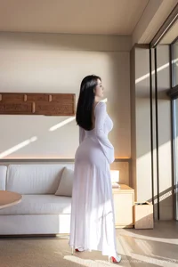 Ethereal Outdoor Portrait of Anran in Delicate White Lace Lingerie – XiuRen Collection No.10747 Beautiful Asian Model Photography-15