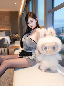 Chic Gray Fashion Inspiration: Tian Ni in XiuRen No.10884 – Elegant Editorial Photography and Modern Style Portraits for Your Aesthetic Moodboard-10