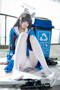 Coser Jiu Qi Miao as Kasasawa Miyu: Captivating Blue Archive Cosplay in Sailor Uniform & Bunny Ears. View 0044-18