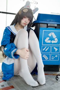 Coser Jiu Qi Miao as Kasasawa Miyu: Captivating Blue Archive Cosplay in Sailor Uniform & Bunny Ears. View 0044-5
