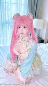 Coser Remukira's Charming Pink Hair Cosplay: Exclusive OnlyFans Collection-0
