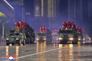 North Korea Military Parade Powerful Weaponry Formations at Night DPRK-0