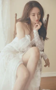 Elegant Li Ling Yu in a Stunning White Lace Fishtail Dress - YiTuYu Art Language Vol.9394 Fashion Photography Collection-7