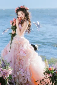 Ethereal Dali Seagull Season: Lu Li in a Pink Princess Dress - YiTuYu Art Language Vol.9308 Photography-12